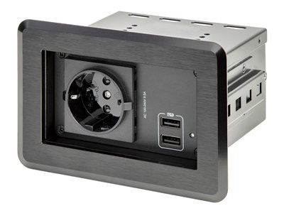  STARTECH.COM  Caja de Tomacorrientes con 2 Puertos USB  para Mesa de Conferencias - Caja de Conectividad para Mesa de Juntas (KITBZPOWEU) - banda de poKITBZPOWEU