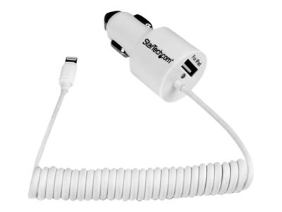  STARTECH.COM  Cargador de Coche con Conector Lightning de Apple y Puerto USB 2.0 de Carga - Alto Poder 21 Watt / 4,2 A adaptador de corriente para el coche - USB, Lightning - 21 vatiosUSBLT2PCARW