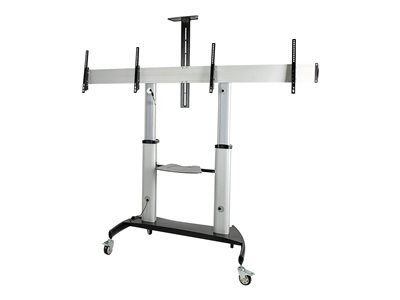  STARTECH.COM  Carrito para Dos TV de 37 a 60 Pulgadas - hasta 50kg cada uno - Soporte VESA Móvil para Dos TV - con Estantes para Equipos - Soporte conSTNDMTVDUO