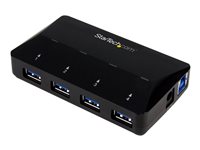 StarTech.com Concentrador USB 3.0 de 4 Puertos - Ladrón con Puertos de Carga y Sincronización - Hub con 1 Puerto de 2,4A - interruptor para compartir periférico USB - 4 puertos