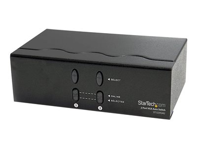  STARTECH.COM  Conmutador Automático de Vídeo VGA de 2 puertos 2x1 - Switch Selector de Dos Salidas - 3x HD15 Hembra - 250MHz - interruptor monitor - 2 puertosST122VGAU
