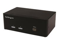 StarTech.com Conmutador KVM de 2 puertos con VGA doble y concentrador USB 2.0 de 2 puertos - Switch KVM con Hub USB y Audio - conmutador KVM / audio / USB - 2 puertos