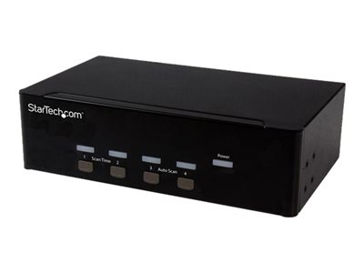  STARTECH.COM  Conmutador KVM de 4 puertos con VGA doble y concentrador USB 2.0 de 2 puertos - Switch KVM con Hub USB y Audio - conmutador KVM / audio / USB - 4 puertosSV431DVGAU2A