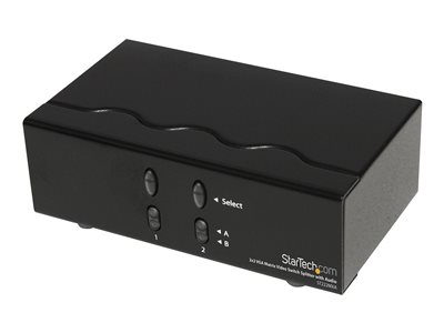  STARTECH.COM  Conmutador Matrix VGA de 2 Puertos 2x2  con Audio - Switch Selector - 1920x1440 - interruptor de vídeo/audio - 2 puertosST222MXA