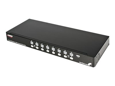  STARTECH.COM  Conmutador Switch KVM 16 Puertos de Vídeo VGA HD15 USB 2.0 USB A PS/2 - 1U Rack Estante - conmutador KVM - 16 puertosSV1631DUSBGB