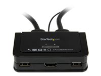 StarTech.com Conmutador Switch KVM 2 puertos HDMI USB Audio Mini Jack con Cables Integrados Sin Alimentación Externa - 1080p - conmutador KVM / audio - 2 puertos