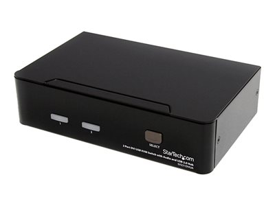  STARTECH.COM  Conmutador Switch KVM - 2 puertos - USB 2.0 - Audio y Video DVI - 3x DVI-D Hembra - 4x USB A Hembra - 6x Mini Jack Hembra - conmutador KVM / audio / USB - 2 puertosSV231DVIUA