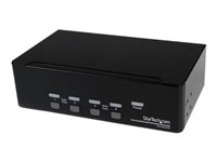 StarTech.com Conmutador Switch KVM 4 Ordenadores 2 Monitores Dobles DVI Audio 4 Puertos USB 2048x1536 - conmutador KVM / audio / USB - 4 puertos