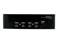 StarTech.com Conmutador Switch KVM 4 Ordenadores 2 Monitores Duales DVI VGA Audio puertos USB 1920x1440 - DVI-I HD15 USB A Mini-Jack 3,5mm - conmutador KVM / audio / USB - 4 puertos