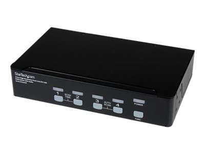  STARTECH.COM  Conmutador Switch KVM 4 Puertos Vídeo DVI con Doble Enlace - Audio USB 2.0  - 5x DVI-D Hembra - 2x USB A Hembra - 2560x1600 - conmutadorSV431DVIUAHR