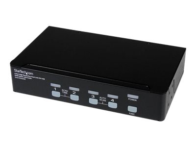  STARTECH.COM  Conmutador Switch KVM 4 Puertos Vídeo DVI con Doble Enlace - Audio USB 2.0  - 5x DVI-D Hembra - 2x USB A Hembra - 2560x1600 - conmutador KVM / audio / USB - 4 puertosSV431DVIUAHR