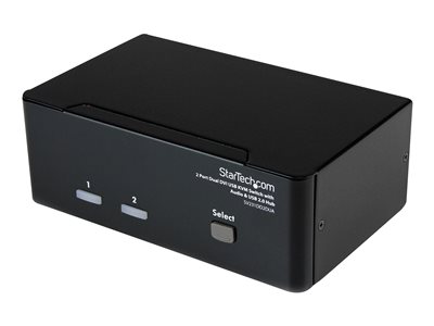  STARTECH.COM  Conmutador Switch KVM de 2 Puertos Doble Monitor DVI Audio 4 Puertos USB 1920x1200 - conmutador KVM / audio / USB - 2 puertosSV231DD2DUA