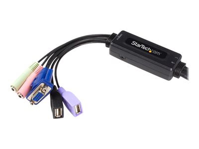  STARTECH.COM  Conmutador Switch KVM de Cable - 2 puertos Vídeo VGA  - Audio y USB - HD15 - USB A - Mini-Jack - Hasta 2048x1536 - conmutador KVM / audio - 2 puertosSV215MICUSBA