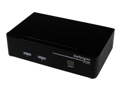 STARTECH.COM  Conmutador Switch Profesional KVM 2 Puertos Vídeo DisplayPort - USB con Audio - 2560x1600 - conmutador KVM / audio - 2 puertosSV231DPUA