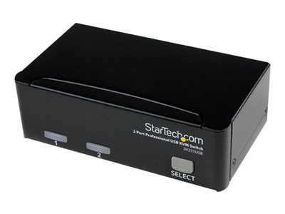  STARTECH.COM  Conmutador Switch Profesional KVM 2 Puertos Vídeo VGA - USB - Hasta 1920x1440 - conmutador KVM - 2 puertosSV231USBGB