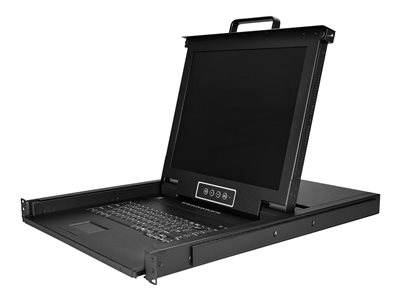  STARTECH.COM  Consola KVM de 8 Puertos para Montaje en Rack con Cables de 1,8m - Teclado QWERTY - Conmutador KVM integrado con Monitor LCD de 17