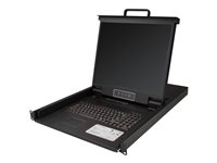 StarTech.com Consola KVM de 8 puertos para Montaje en Rack - Teclado QWERTY - con Cables de 1,8m - Conmutador KVM con Monitor LCD de 19