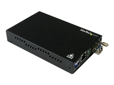  STARTECH.COM  Conversor de Medios de Ethernet Gigabit de Cobre a Fibra - Monomodo LC - 10km - conversor de soportes de fibra - 10Mb LAN, 100Mb LAN, GigEET91000SM10