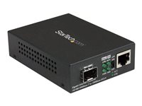 StarTech.com Conversor de Medios Ethernet Gigabit a Fibra con SFP abierto - Adaptador de Cobre a Fibra - conversor de soportes de fibra - 10Mb LAN, 100Mb LAN, GigE