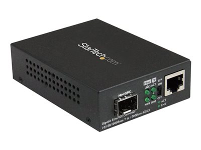  STARTECH.COM  Conversor de Medios Ethernet Gigabit a Fibra con SFP abierto - Adaptador de Cobre a Fibra - conversor de soportes de fibra - 10Mb LAN, 100Mb LAN, GigEMCM1110SFP