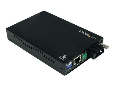  STARTECH.COM  Conversor de Medios Gigabit Ethernet a Fibra Óptica Monomodo SC - 1x RJ45 Hembra - 30km - conversor de soportes de fibra - 10Mb LAN, 100Mb LANET90110SM302