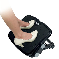 StarTech.com Descansapiés Ajustable para Debajo del Escritorio o Mesa - Descansapiés Ergonómico de Ángulo y Altura Ajustable - reposapiés - negro