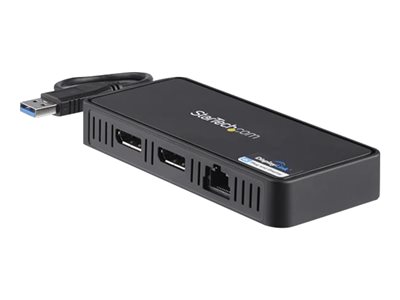  STARTECH.COM  Docking Station USB 3.0 para Dos Monitores DisplayPort - Replicador de Puertos USB 3.0 para Ordenador Portátil Red Gigabit - estación de conexión - USB - 2 x DP - GigEUSBA2DPGB