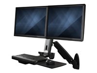 StarTech.com Estación para Montaje en Pared - Escritorio de Pie Articulado con Movimiento Total y Ajuste de Altura para Dos Monitores VESA - con Bandeja para Teclado y Ratón - Escritorio Ergonómico (WALLSTS2) - kit de montaje - para 2 monitores - negro