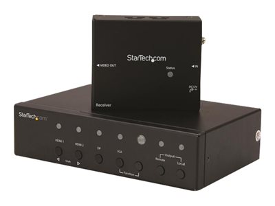  STARTECH.COM  Extensor Alargador HDBaseT DisplayPort, VGA y HDMI con Conmutador Incorporado - 4K - Extensor HDMI por Cable UTP Cat5 o Cat6 - alargadorSTDHVHDBT