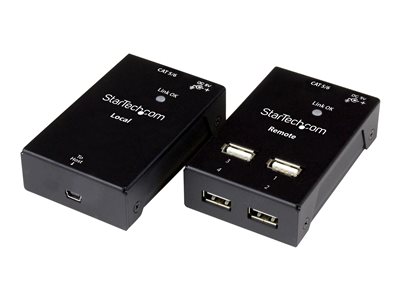  STARTECH.COM  Extensor Alargador USB 2.0 de 4 puertos por cable Cat5 o Cat6 - Hasta 50 metros - Hub USB - prolongador USB - USB 2.0USB2004EXTV