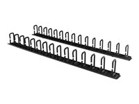 StarTech.com Gestor Organizador Vertical de Cableado con Anillas en D (D-ring) - 0U - 1,8m - Panel Vertical de Gestión de Cables - juego de colocación de cables en aro D - 40U
