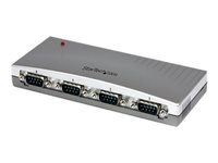 StarTech.com Hub Concentrador USB a 4 Puertos Serie RS232 - Ladrón Serie DB9 - Adaptador USB a Serie - adaptador serie - USB - RS-232 x 4