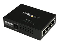 StarTech.com Inyector de Alimentación PoE Power over Ethernet Midspan 4 Puertos Gigabit RJ45 de Pared - 30,8W por Puerto - 802.3at af - inyector de corriente - 120 vatios