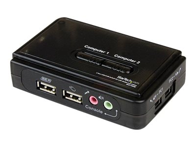  STARTECH.COM  Juego Conmutador KVM 2 puertos todo incluido - USB - Audio y Vídeo VGA - 2x USB A Hembra - 2x Mini USB B Hembra - HD15 Macho - conmutador KVM / audio - 2 puertosSV211KUSB