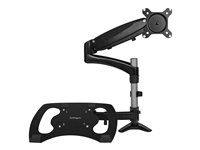 StarTech.com Laptop Monitor Stand - Computer Monitor Stand - Full Motion Articulating - VESA Mount Monitor Desk Mount - kit de montaje - brazo ajustable - para portátil y pantalla LCD - negro
