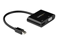 StarTech.com Mini DisplayPort to HDMI VGA Adapter, mDP 1.2 HBR2 to HDMI 2.0 (4K 60Hz) or VGA 1080p Video Converter Dongle, Mini DP to HDMI or VGA Monitor Adapter, Thunderbolt 2 Compatible - Multiport Video Dongle (MDP2VGAHD20) - adaptador de vídeo - Mini DisplayPort / HDMI / VGA