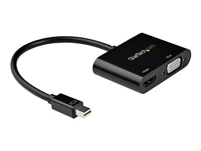  STARTECH.COM  Mini DisplayPort to HDMI VGA Adapter, mDP 1.2 HBR2 to HDMI 2.0 (4K 60Hz) or VGA 1080p Video Converter Dongle, Mini DP to HDMI or VGA Monitor Adapter, Thunderbolt 2 Compatible - Multiport Video Dongle (MDP2VGAHD20) - adaptador de vídeo - Mini DisplayPort / HDMI / VGAMDP2VGAHD20