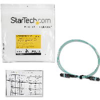 StarTech.com MTP Fiber Optic Cable - 3 ft / 1m - OM3 - 40Gb - Push / Pull Tab - Plenum - MPO / MTP Connector - Fiber Patch Cable (MPO12PL1M) - cable de red - 1 m - agua