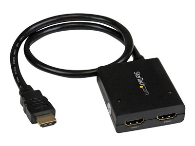  STARTECH.COM  Multiplicador de Vídeo HDMI de 2 Puertos - Splitter HDMI 4k 30Hz de 2x1 Alimentado por USB o Adaptador de Alimentación - separador de vídeo/audio - 2 puertosST122HD4KU