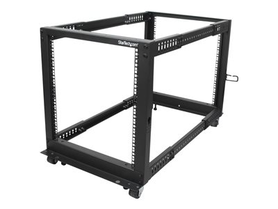  STARTECH.COM  Rack de Marco Abierto con Profundidad Ajustable de 4 Columnas 12U y 19 Pulgadas con Ruedas/Niveladores y Anillas de Gestión de Cableado - Armario Rack Autoportante con Ruedas - (4POSTRACK12U) - rack - 12U4POSTRACK12U