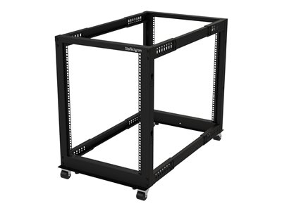  STARTECH.COM  Rack de Marco Abierto con Profundidad Ajustable de 4 Columnas 15U y 19 Pulgadas con Ruedas/Niveladores y Anillas de Gestión de Cableado -4POSTRACK15U