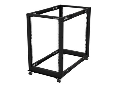 STARTECH.COM  Rack de Marco Abierto con Profundidad Ajustable de 4 Columnas 18U y 19 Pulgadas con Ruedas/Niveladores y Anillas de Gestión de Cableado -4POSTRACK18U