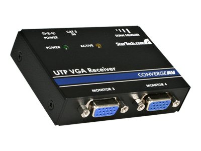  STARTECH.COM  Receptor de Vídeo VGA a través de cable cat5 UTP Ethernet - Vídeo por sobre cat5 -Extensor - 1x Hembra RJ45 - 2x Hembra HD15 - amplificador de vídeoST121REU