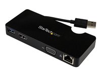 StarTech.com Replicador de Puertos USB 3.0 con HDMI o VGA, Ethernet Gigabit y USB Pass-Through - Docking Station para Portátil - estación de conexión - USB - HDMI - GigE