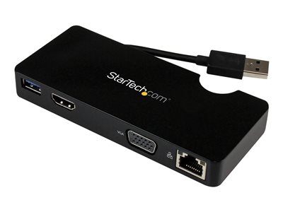  STARTECH.COM  Replicador de Puertos USB 3.0 con HDMI o VGA, Ethernet Gigabit y USB Pass-Through - Docking Station para Portátil - estación de conexión - USB - HDMI - GigEUSB3SMDOCKHV