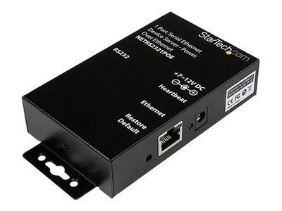  STARTECH.COM  Servidor de Dispositivos Serie de 1 Puerto RS232 con Power over Ethernet PoE - Conversor Serial a Red IP - servidor de dispositivoNETRS2321POE