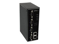 StarTech.com Servidor Industrial de Dispositivos Serie de 4 Puertos Seriales RS-232/422/485 a Ethernet con IP y PoE - 2x Puertos 10/100 - servidor de dispositivo