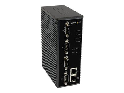  STARTECH.COM  Servidor Industrial de Dispositivos Serie de 4 Puertos Seriales RS-232/422/485 a Ethernet con IP y PoE - 2x Puertos 10/100 - servidor deNETRS42348PD