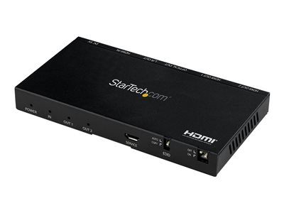  STARTECH.COM  Splitter HDMI de 2 Puertos - 4K 60Hz con Escalador Incorporado - HDCP 2.2 - con Emulación EDID - Sonido Envolvente 7.1 (ST122HD20S) - separador de vídeo/audio - 2 puertosST122HD20S