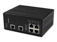 StarTech.com Switch Conmutador Ethernet Industrial no-administrado de 6 Puertos Gigabit - 4x PoE Regulador de Voltaje - Montaje Pared DIN - conmutador - 6 puertos - sin gestionar